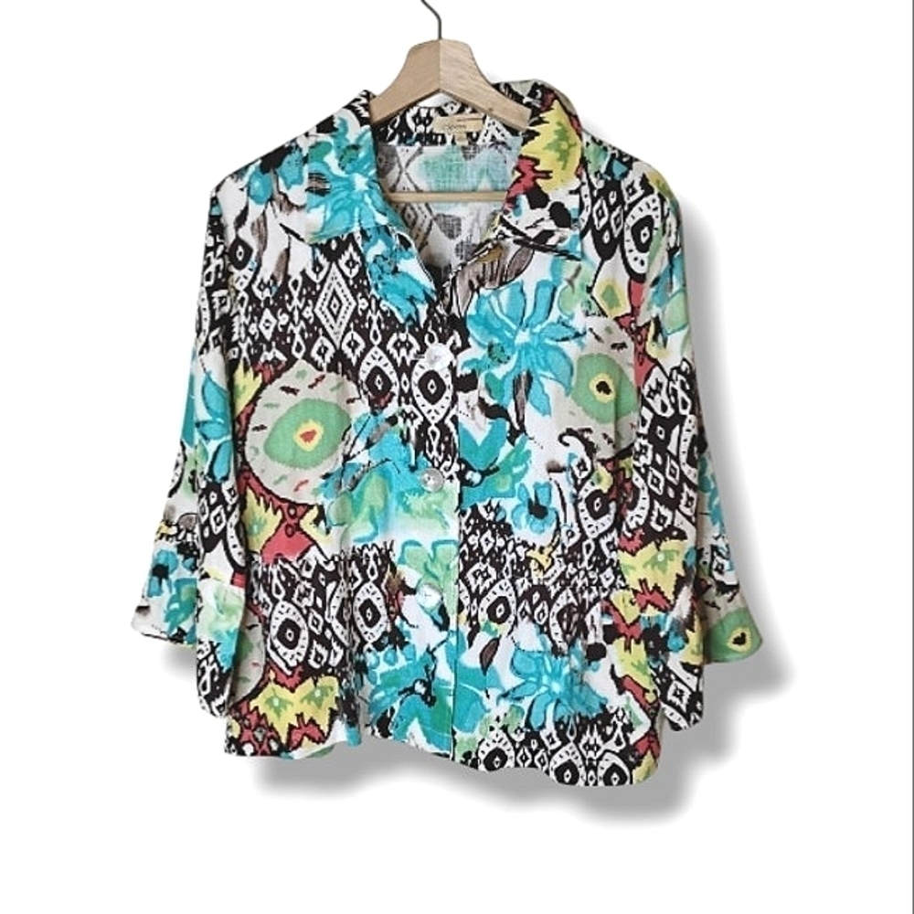 Choices 100% Linen Shirt • Size Large